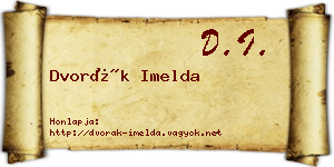 Dvorák Imelda névjegykártya